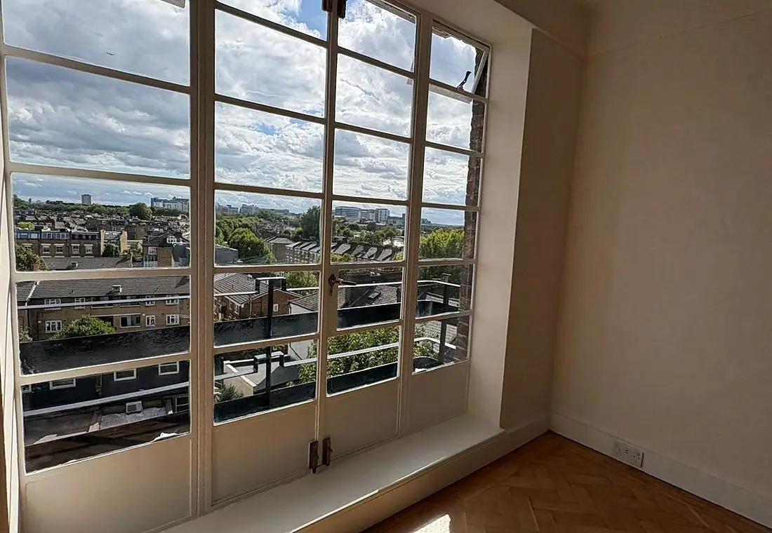 The living room at the flat