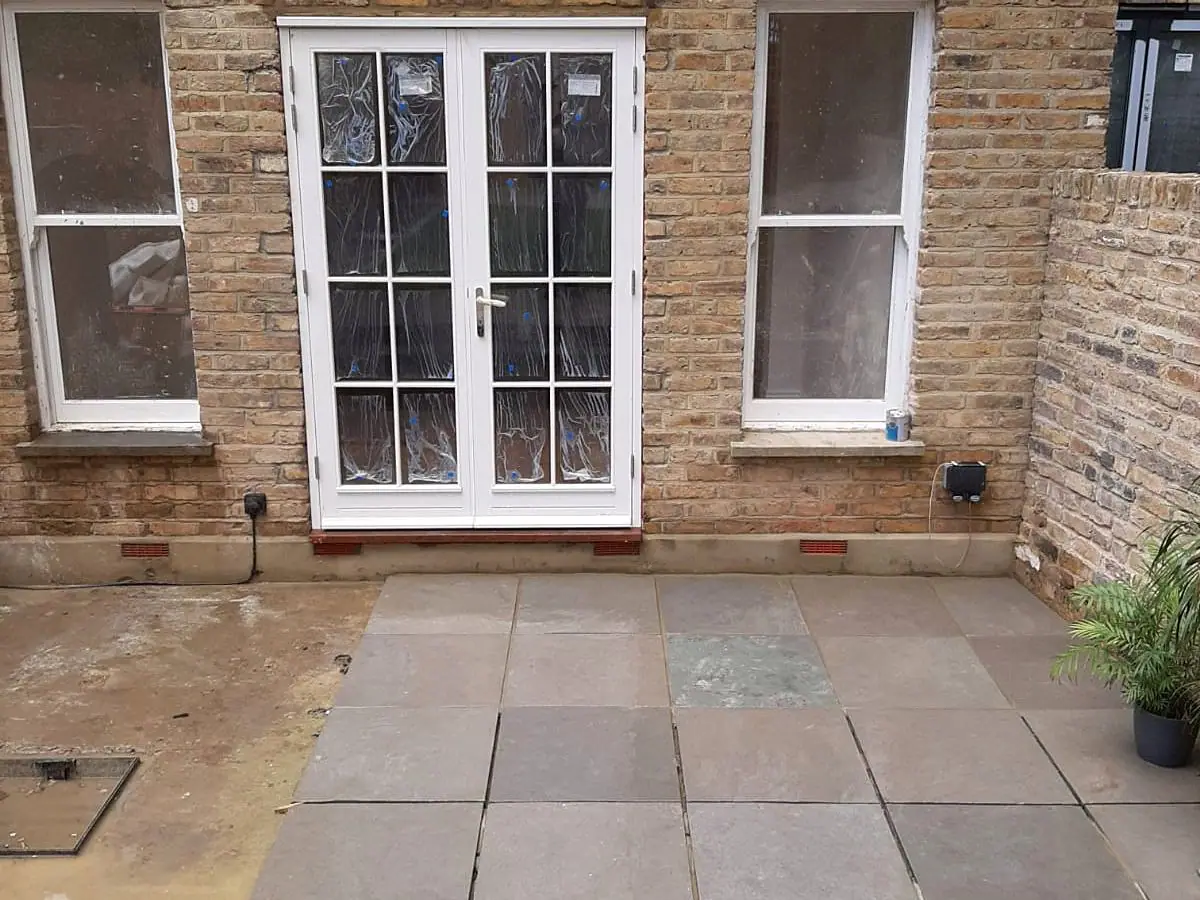 The finished extended living space opening onto the garden