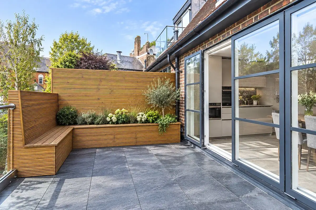 A new terrace formed as part of the development
